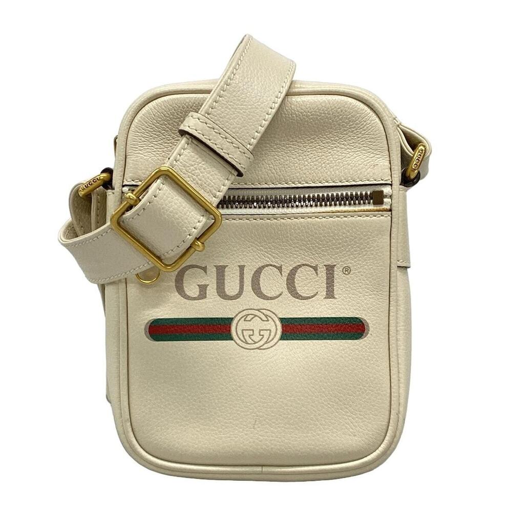 GUCCI shoulder bag Ivory White leather